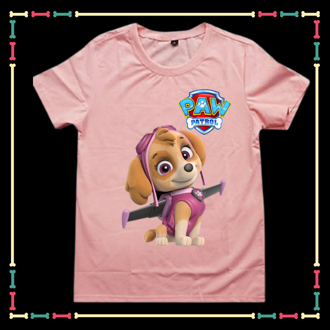 Áo Thun cho bé gái in hình Đội chó cứu hộ -Paw Patrol tay ngắn đủ size áo.