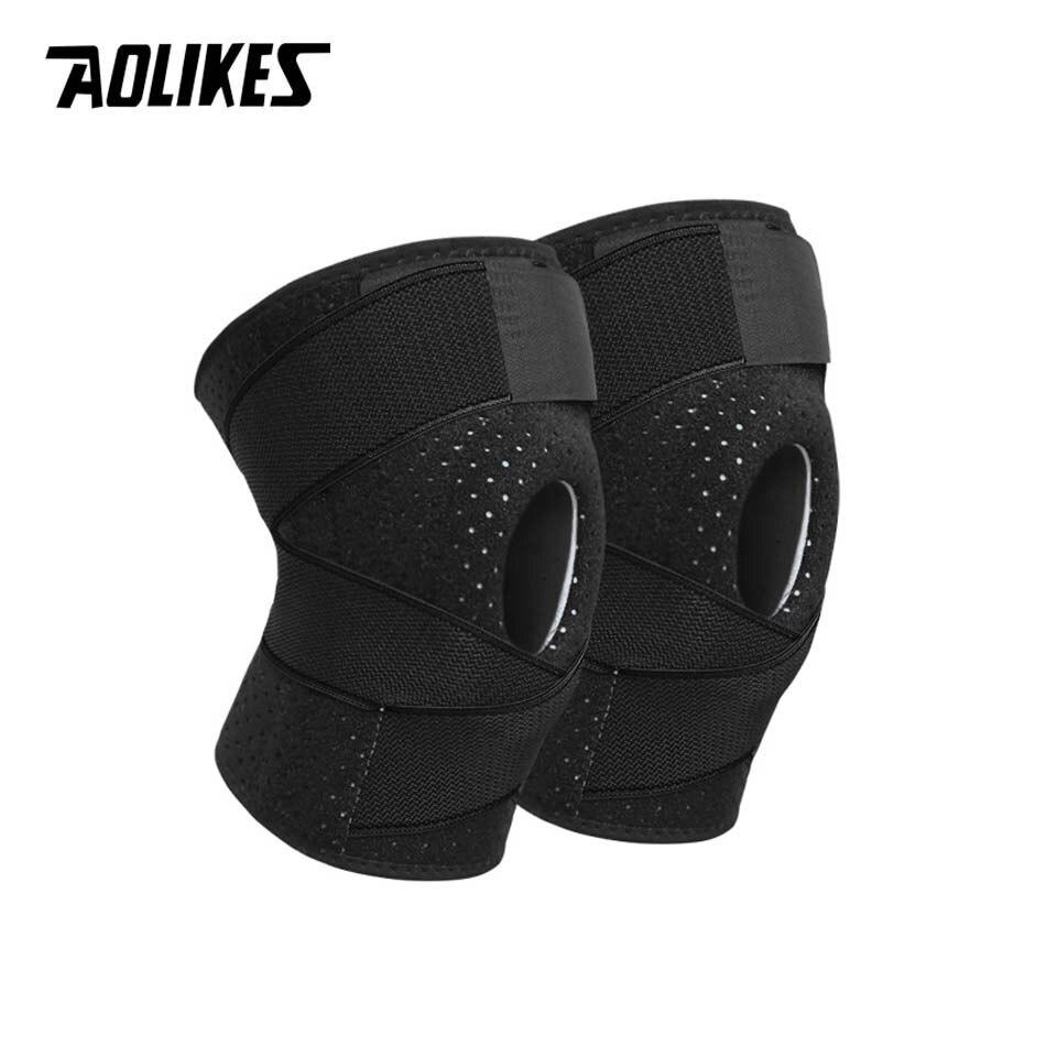 Bộ 2 Đai bảo vệ đầu gối có lò xo trợ lực khớp gối Sport Knee Pad AOLIKES YE-7908