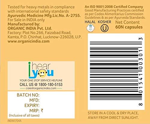 Organic India Beautiful Skin 60 Capsules Bottle