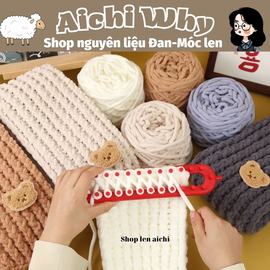 {DIY}Set nguyên liệu đan khăn nhung mềm mại [có video hướng dẫn]