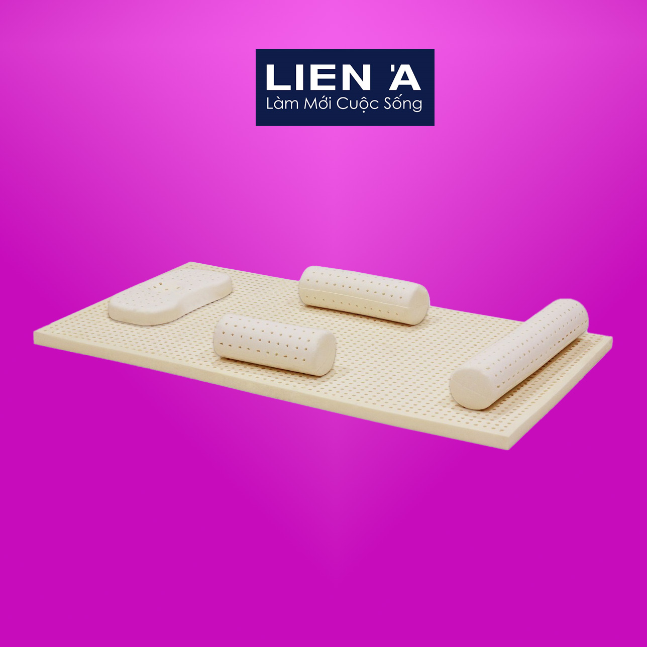 Combo Nệm Cao Su Em Bé Liên Á PomPoms - Cao 5cm