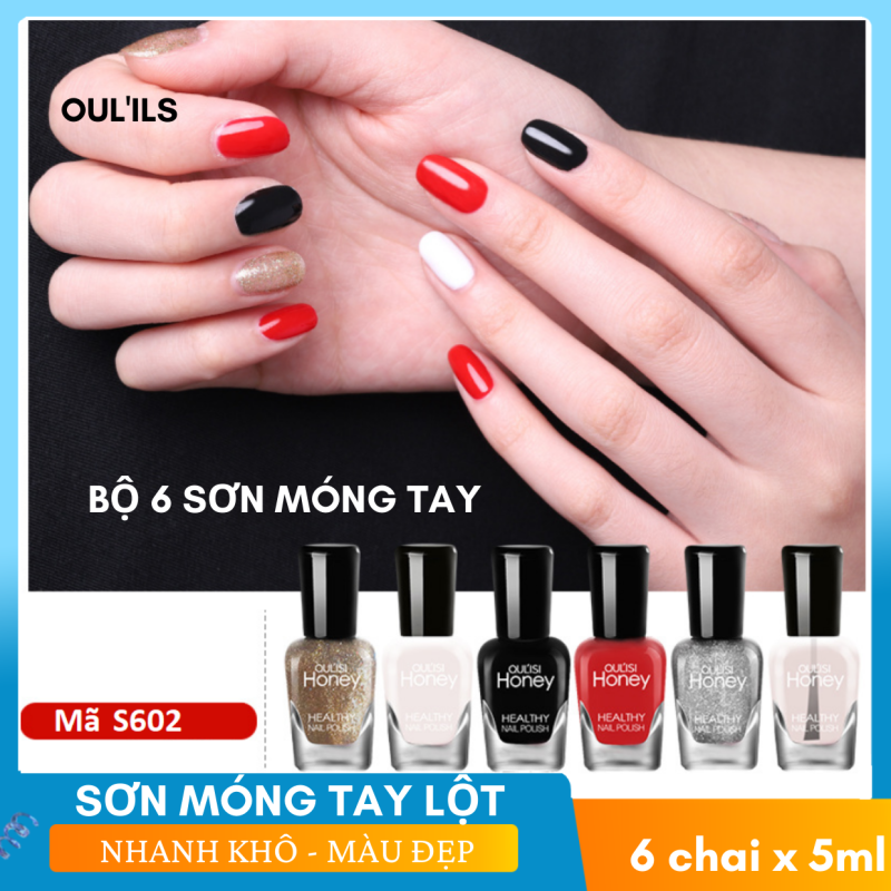 Sơn móng tay lột Honey (Bộ 6 chai x 5ml) Healthy nail polish Oulisi nhiều- SMT006 giá rẻ
