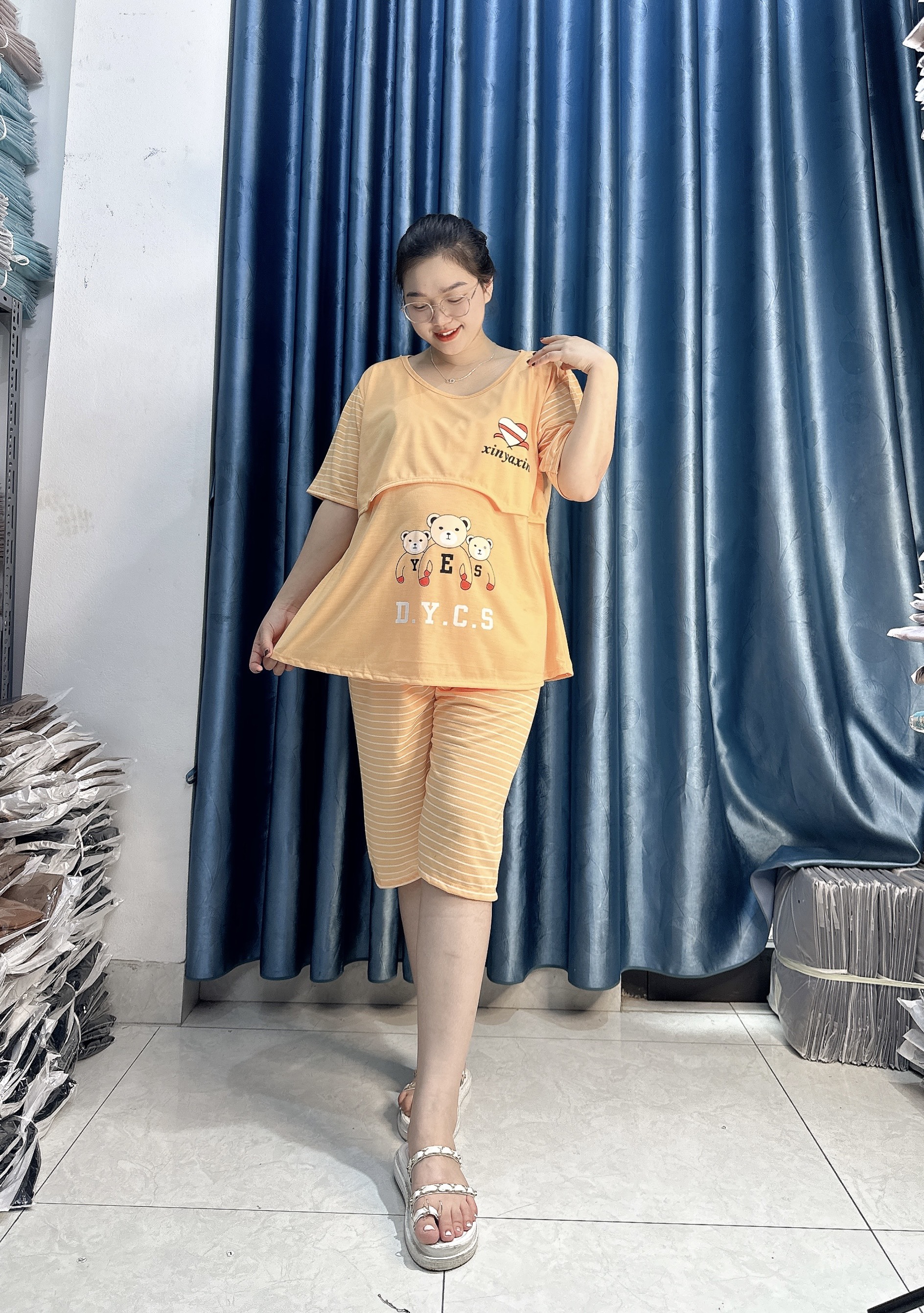 Bộ Đồ Lửng Bầu Và Sau Sinh Form Đại(70-90kg), Đủ Màu DE
