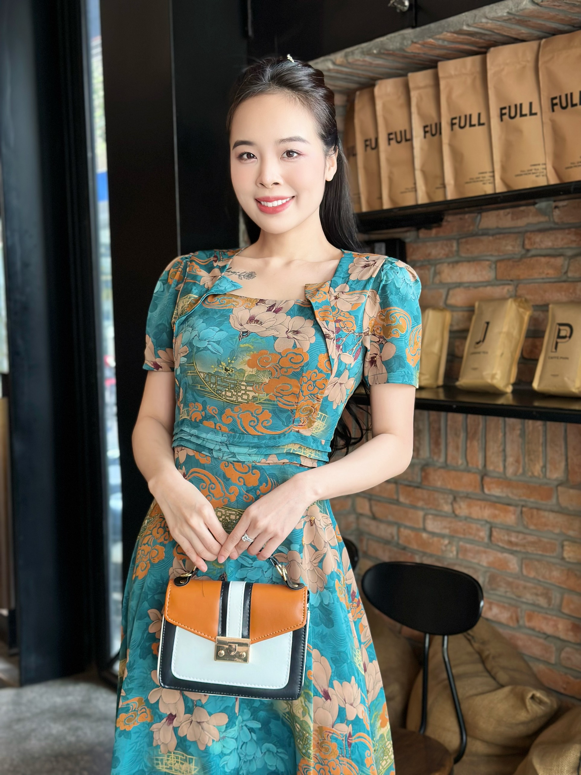 Đầm maxi form dài, cổ xếp cách điệu, xếp ly eo Misa - MS0309 (Hình thật shop chụp)