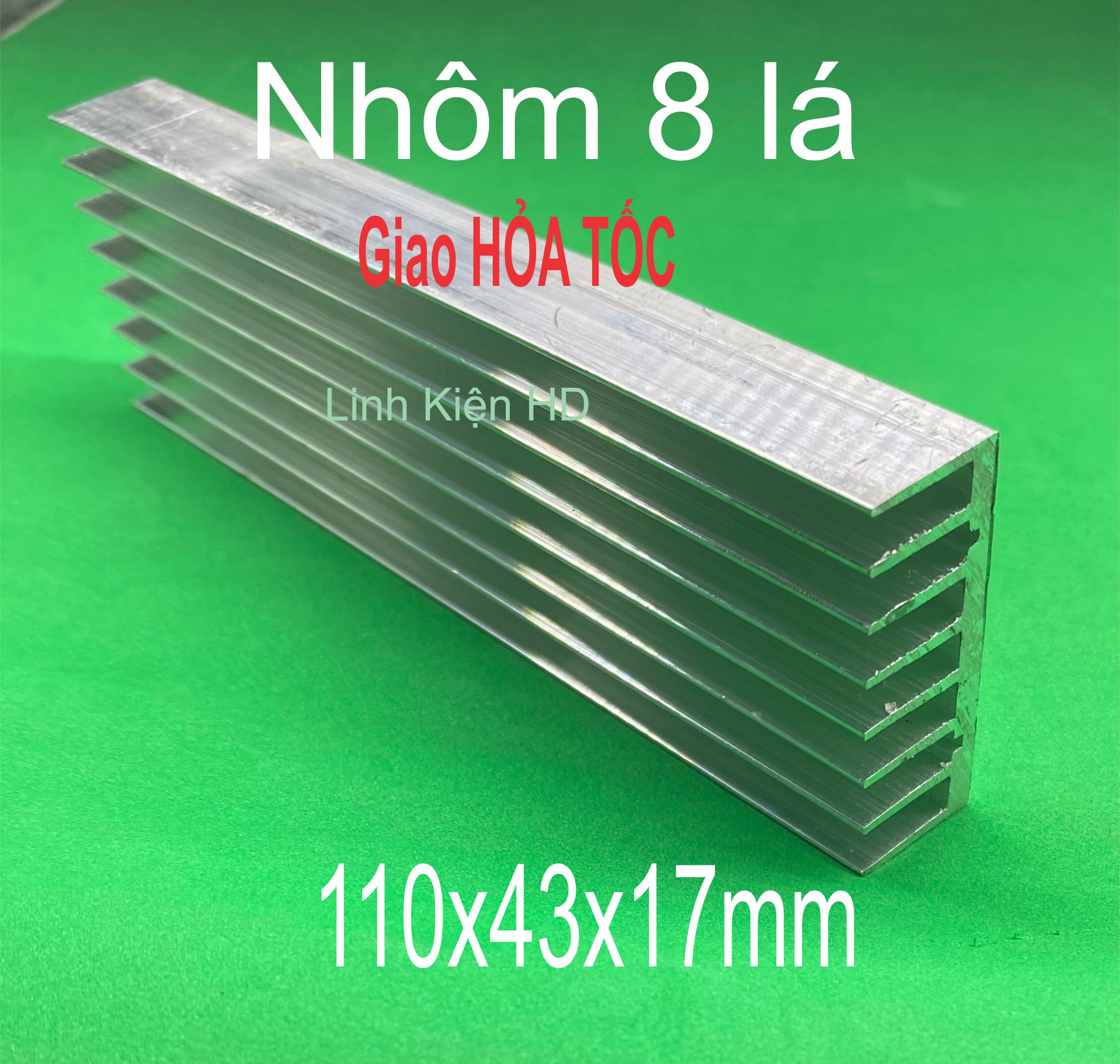 Nhôm tản nhiệt 8 cánh 110x43x17mm Combo 10 miếng