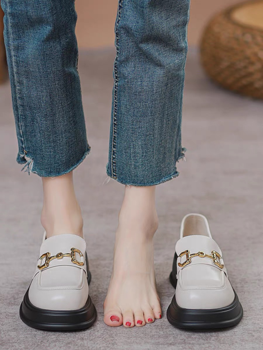 Giày nữ Đốc Khóa Vát Ngang da lì, Thời Trang (GiàyBiBi)