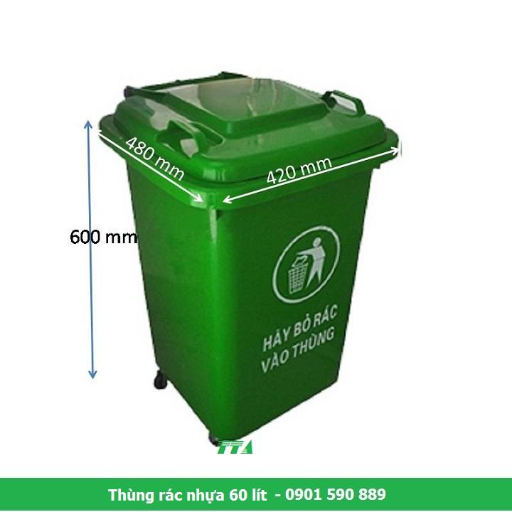 Thùng rác nhựa 60 lít màu