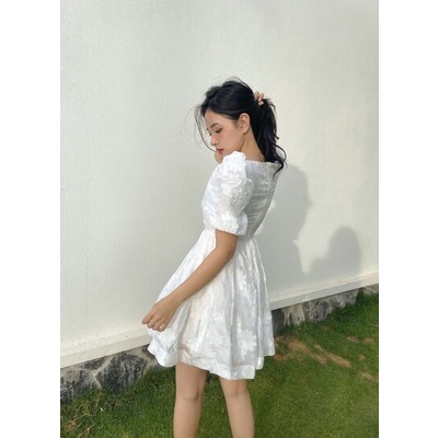 Somee studio_Puff dress_Váy tơ hoa tay bồng