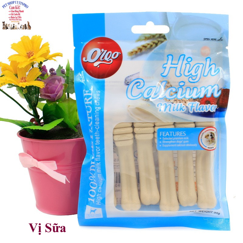[Hoàn tiền 10%]  Xương Orgo làm sạch răng cho Chó Gói 90g - Pet shop Uytinpro
