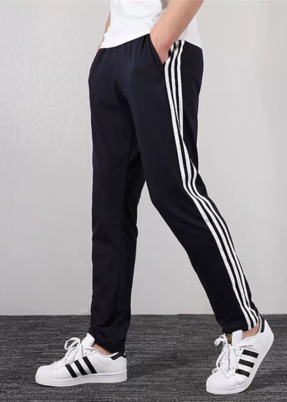 Quần thể dục thun cotton cao cấp Jadiny 3 sọc