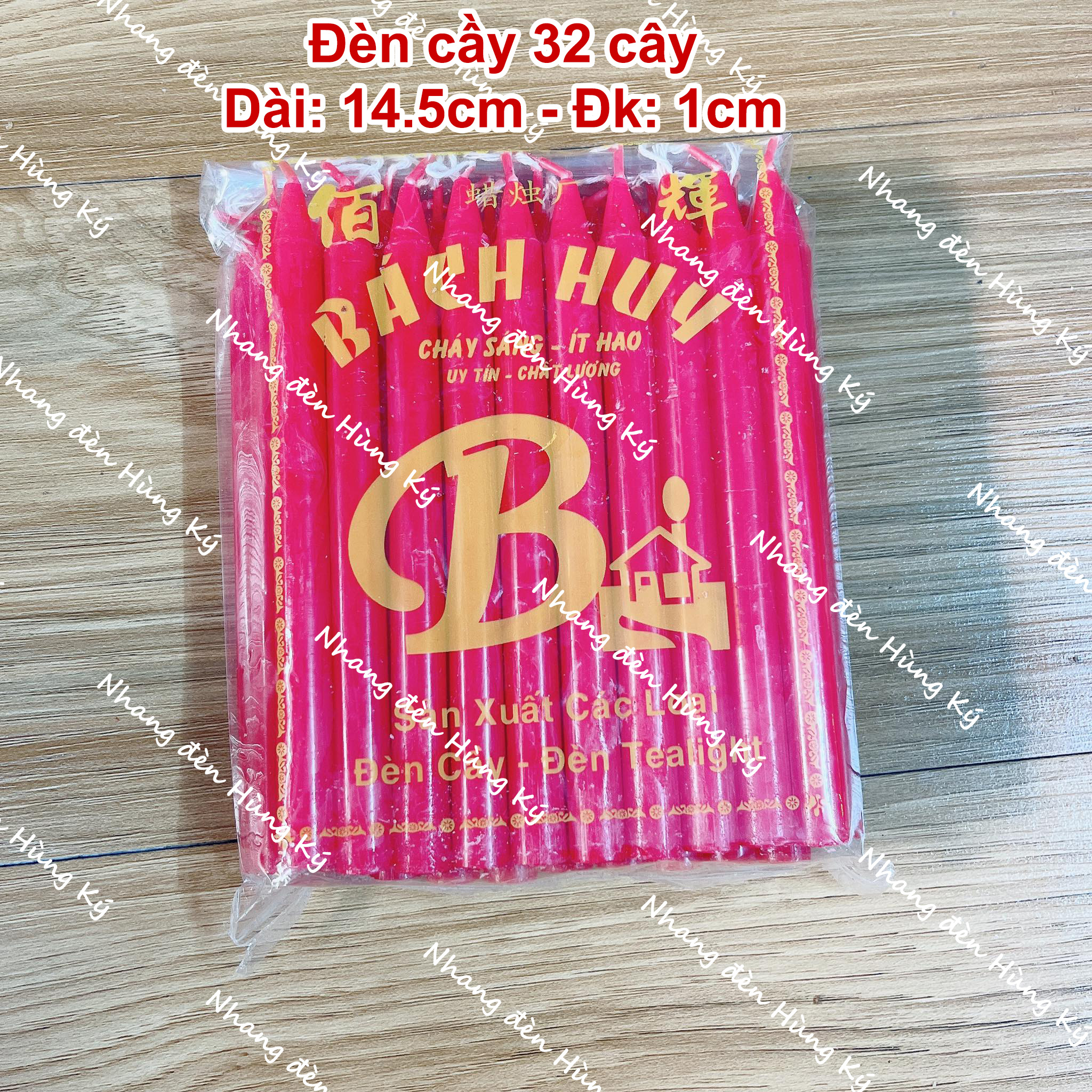 Đèn cầy sáp đỏ 32 cây 14.5cm