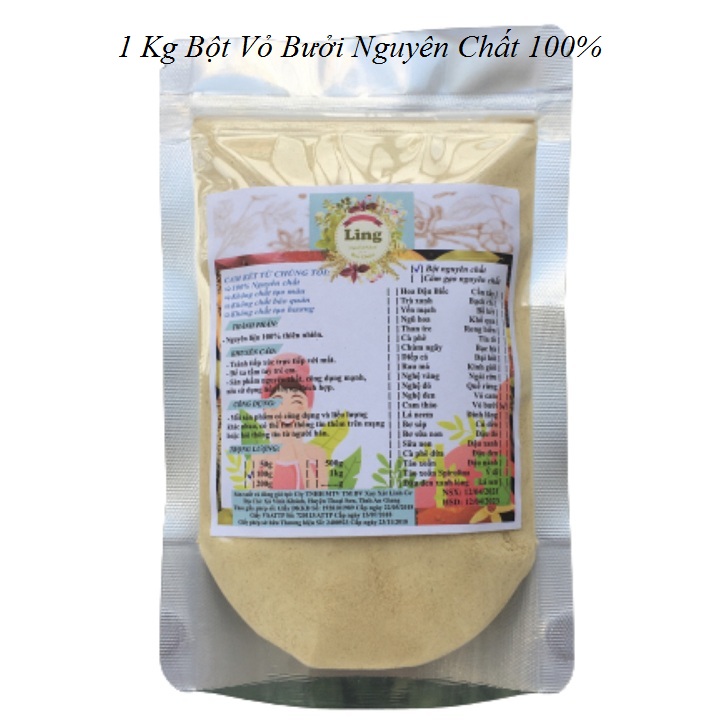 Bột Vỏ bưởi 500g-1Kg có giấy VSATTP và ĐKKD nguyên chất thiên nhiên 100% dùng để đắp mặt đa công dụng