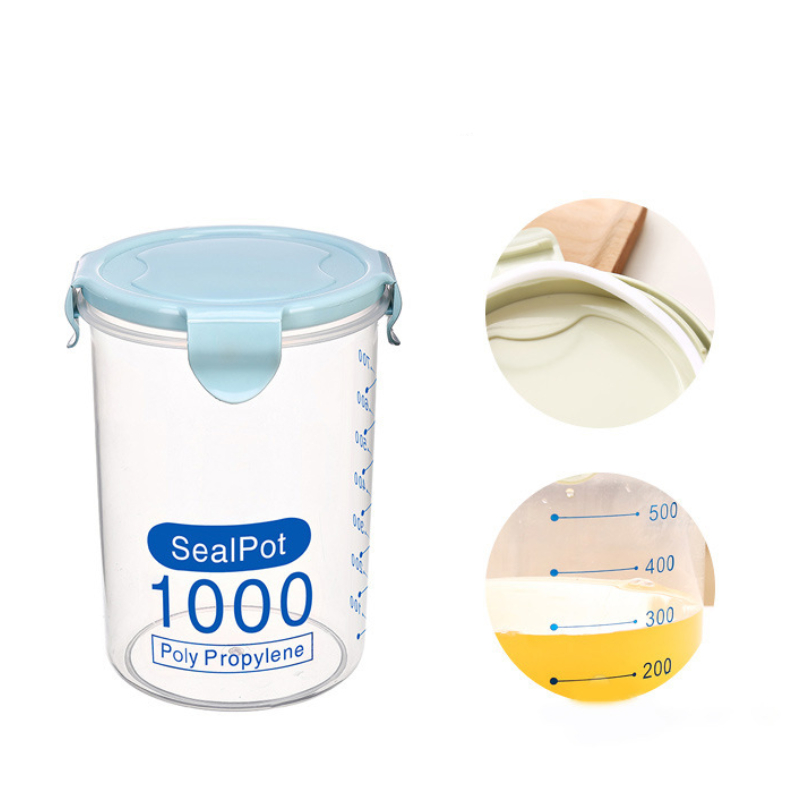 600ml, 800ml, 1000ml, 1500ml plastic convenient food container, kitchen storage jar