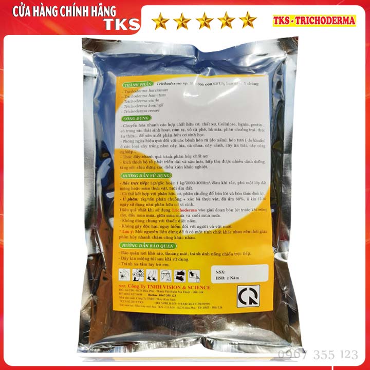 [1 Kg] NẤM TRICHODERMA 5 Chủng Nấm: Ủ Phân Hữu Cơ, Cải Tạo Đất, Phòng Nấm Bệnh Hiệu Quả