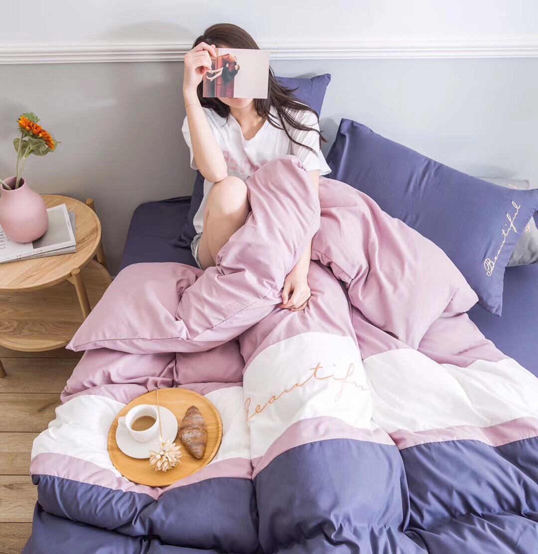 Combo 4 Món Chăn/Mền Ga Gối Cotton Cao Cấp Phối Màu