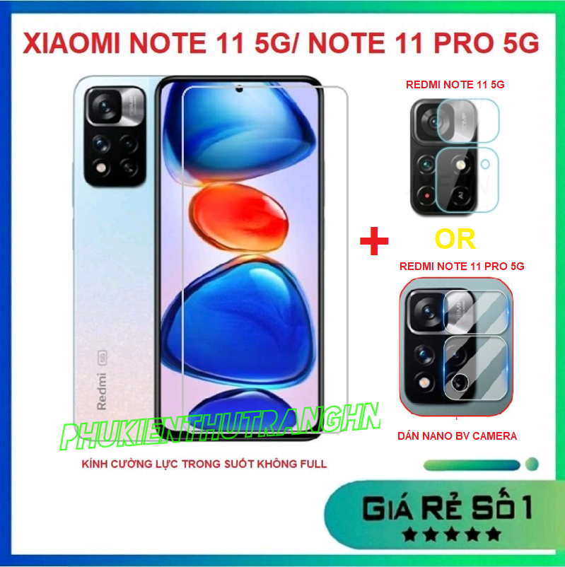 Combo Xiaomi Redmi Note 12 4G - 5G / Note 12 Pro / Note 12 Pro Plus / Redmi Note 11 Note 11S  Note 11T 5G Note 11 Pro Note 11E Pro Poco M4 Pro 5G kính cường lực trong suốt không full màn + dán bảo vệ camera