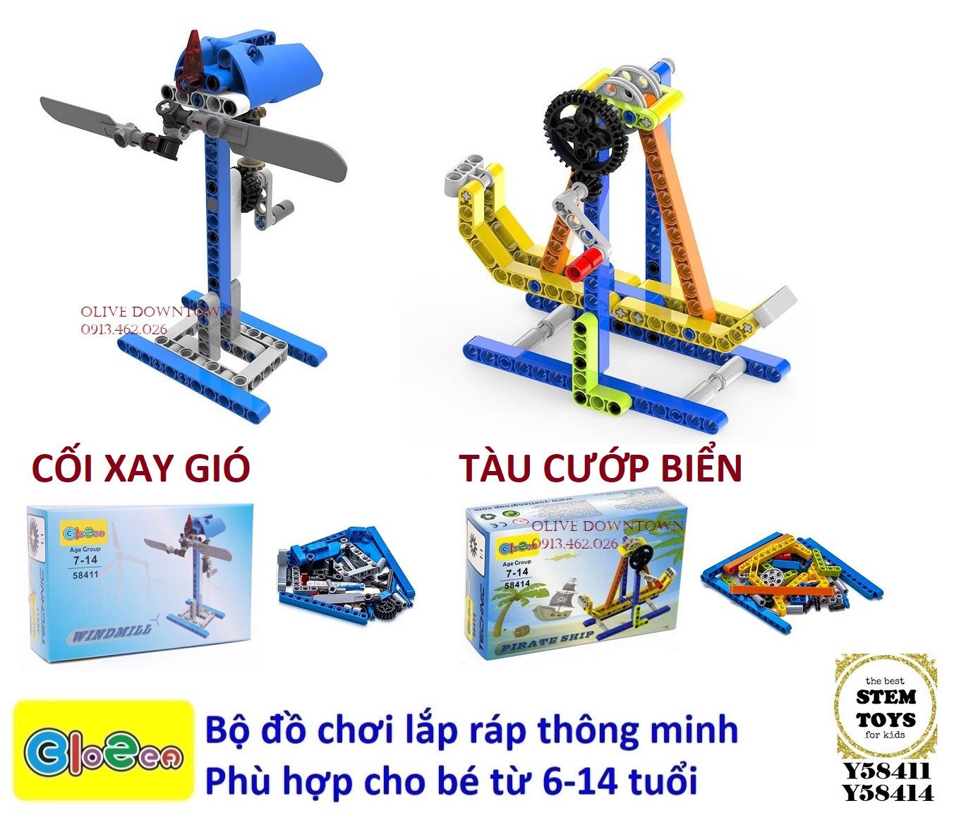 Set 2 Hộp * Bộ đồ chơi lắp ráp công nghệ Technic - BIOZEA
