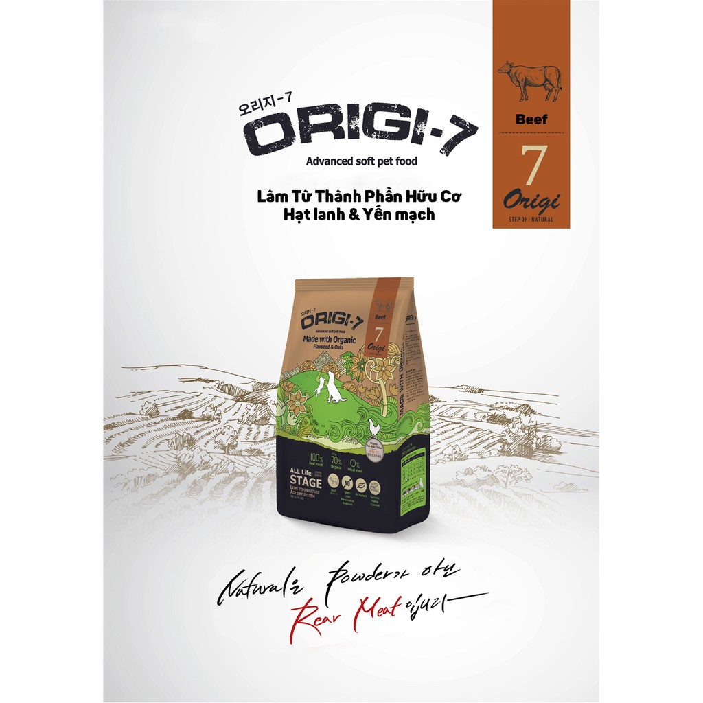 Thức ăn hạt mềm cho chó Origi-7 - 1.2kg