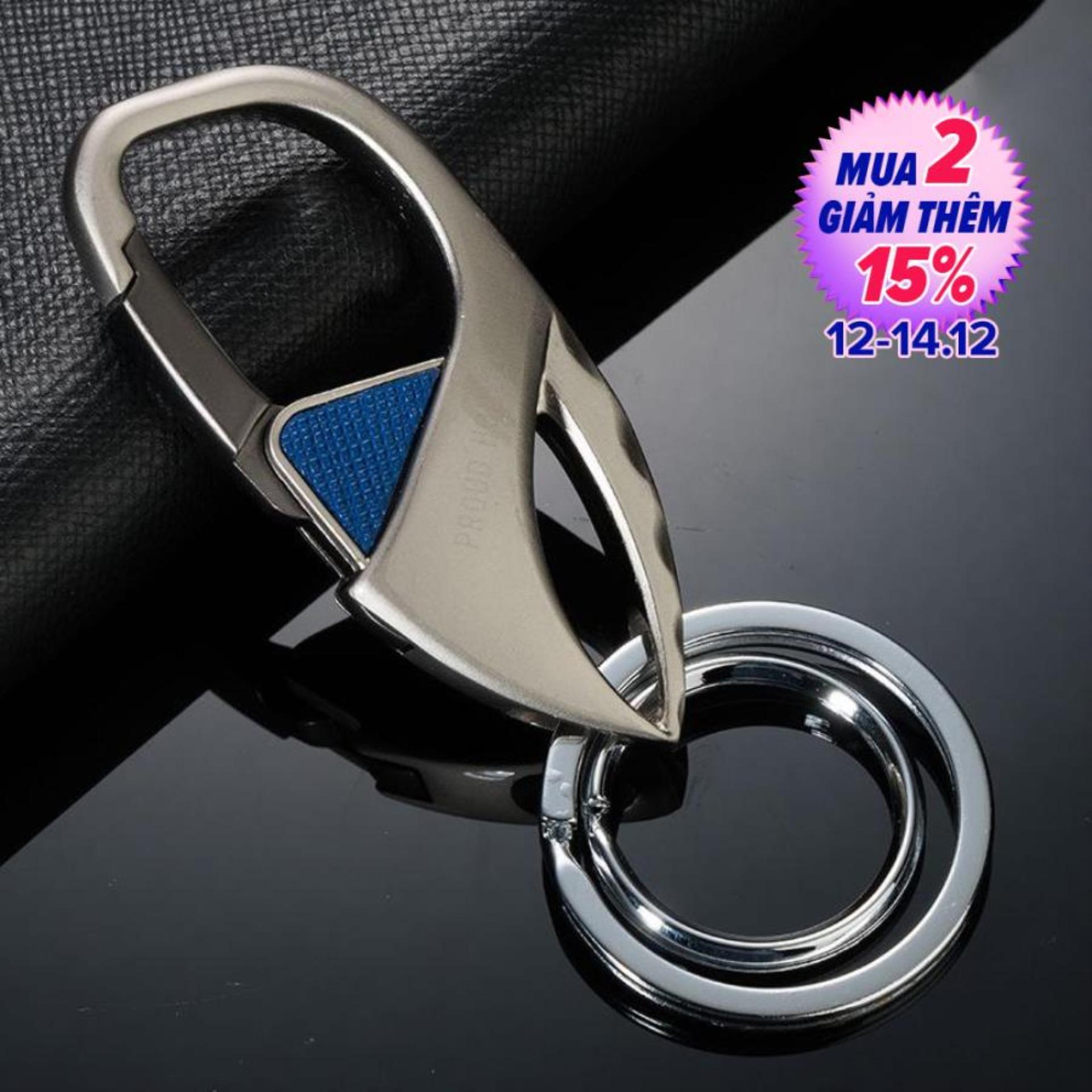 Móc khóa PROUD HORSE 097 - Móc Khóa Gài Thắt Lưng Cao Cấp Móc Khóa Thép Móc Khóa Ô Tô Xe Máy - Viền Xanh