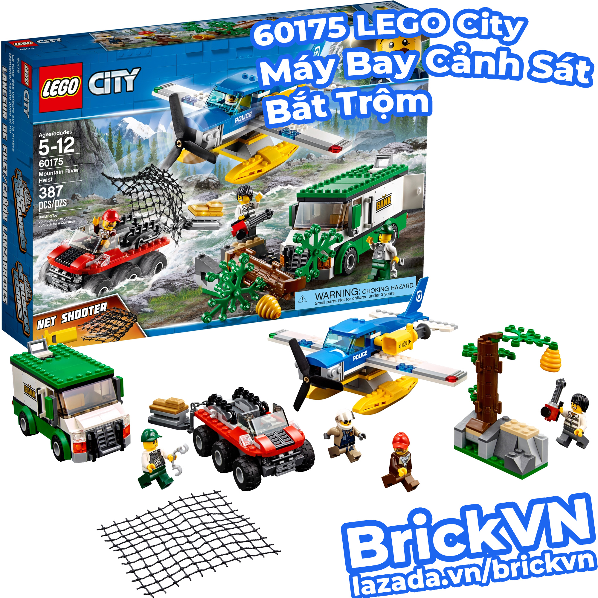 LEGO City 60175 Mountain River Heist Building Kit for Kids 5-12 Ages (387 Pieces, Authentic LEGO, New In Sealed Box)