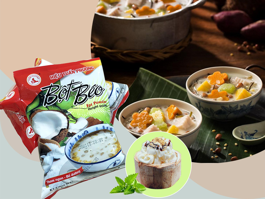 2 gói bột béo Tuấn Phương gói 150g