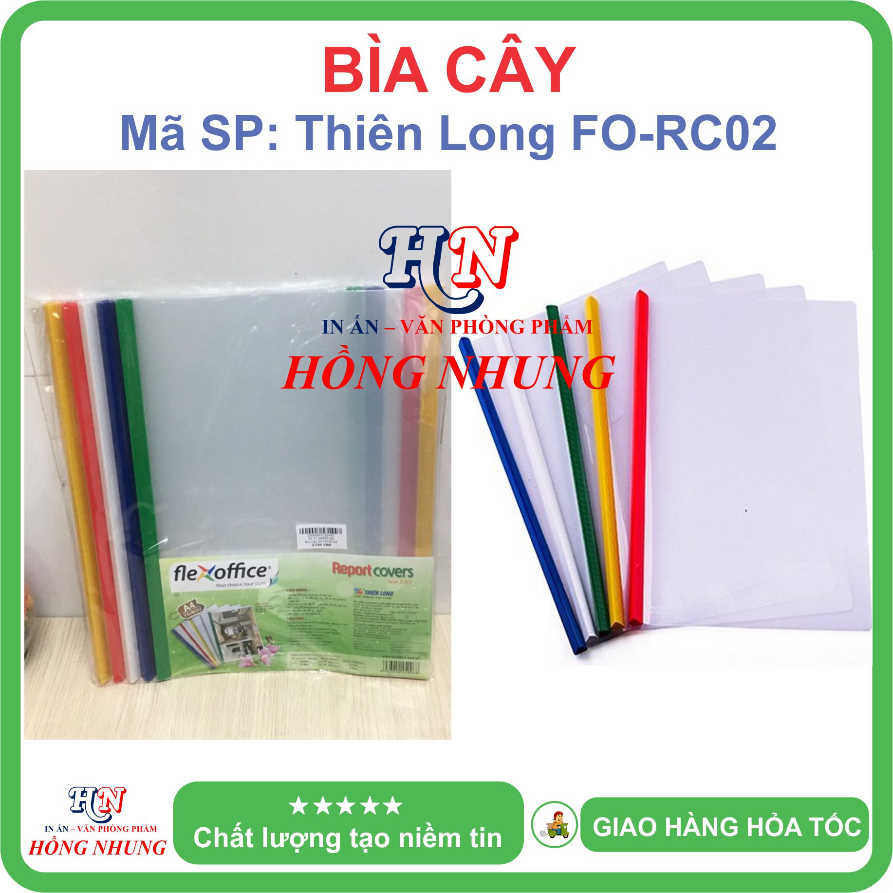 [SÉT] COMBO 10 Cái Bìa Cây Flexoffice Thiên Long FO-RC02, Kích Thước A4