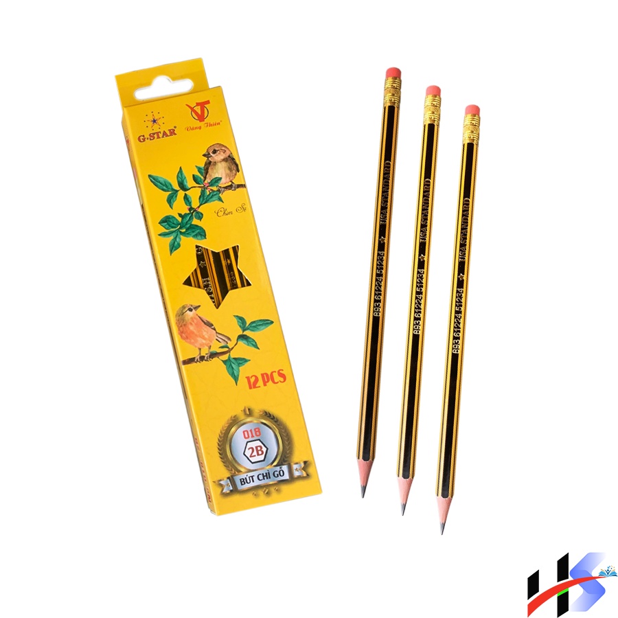 Hộp 12 Cây Bút Chì Gỗ 2B G Star No.018, Màu Chì Đậm, Chuốt Không Gãy - VPP No.1