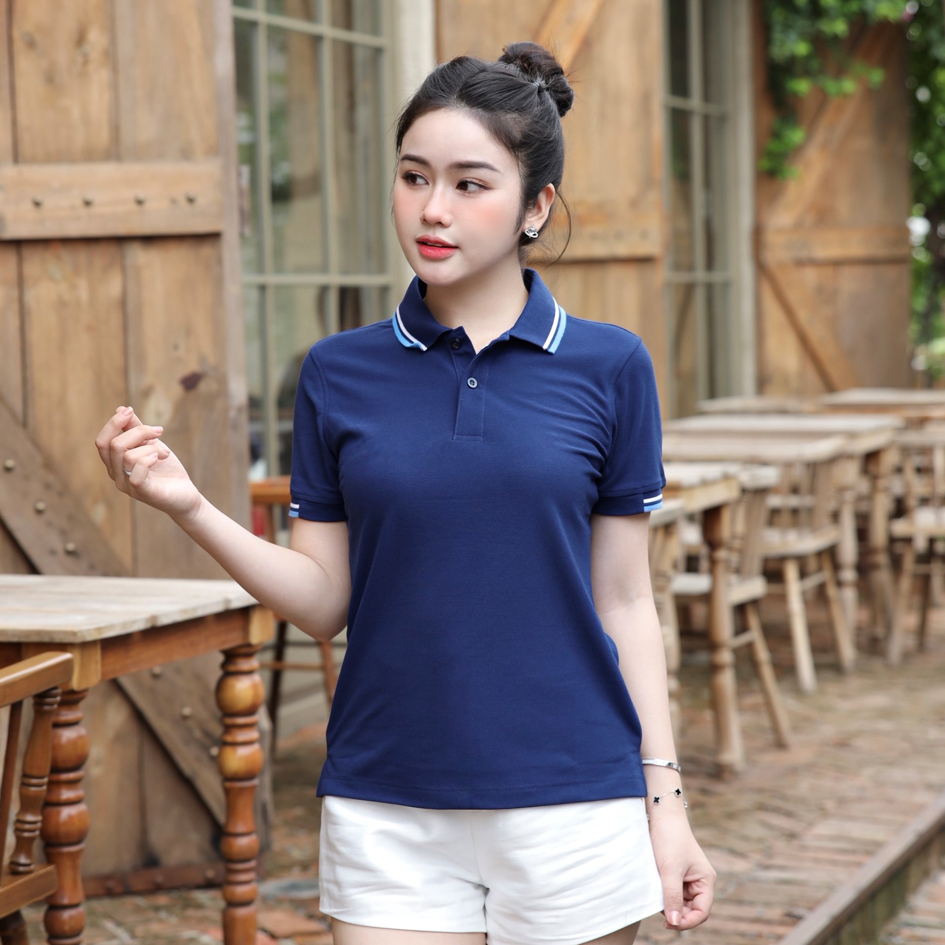 Áo Polo Nữ Poligan Nhập Khẩu thá¡ Lan (Navy Blue)