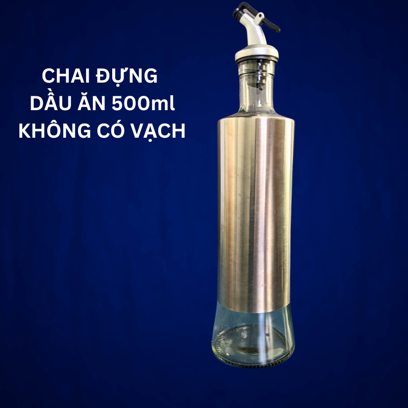 Chai đựng dầu ăn, nước mắm, xì dầu vỏ ngoài inox có vòi rót tiện lợi