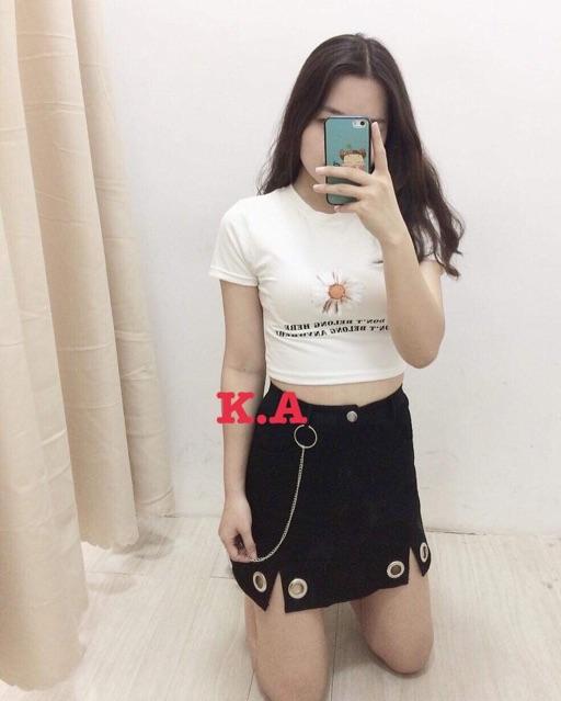 Áo croptop hoa cúc to HSU0519