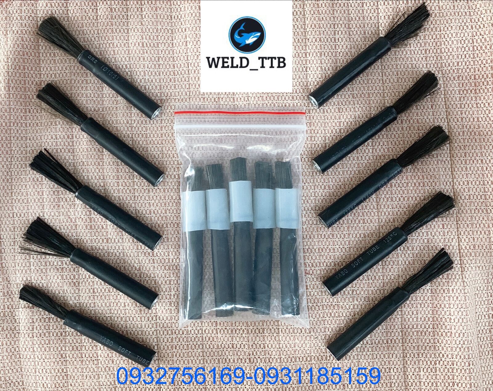 Chổi tẩy mối hàn inox điện hoá ( răng trong M8 ) combo 5 cây