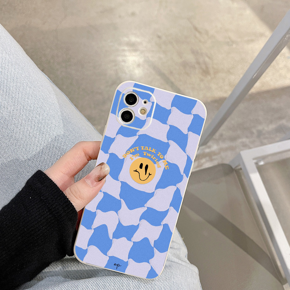 Ốp lưng iphone cạnh vuông smile kẻ vuông , bvc iph6/6plus/6s/6splus/7/7plus/8/8plus/x/xs/11/12/pro/13/promax- sencase
