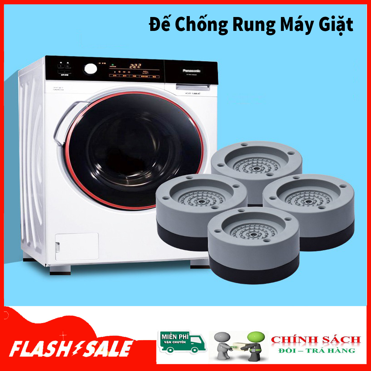 { Sét 4 cái } Bộ 4 miếng đệm cao su chống rung cho máy giặt - Chống rung máy giặt - Đế chống rung máy giặt, Kệ chống rung máy giặt giảm tiếng ồn hiệu quả, cho máy giặt, bàn ghế - Center shop