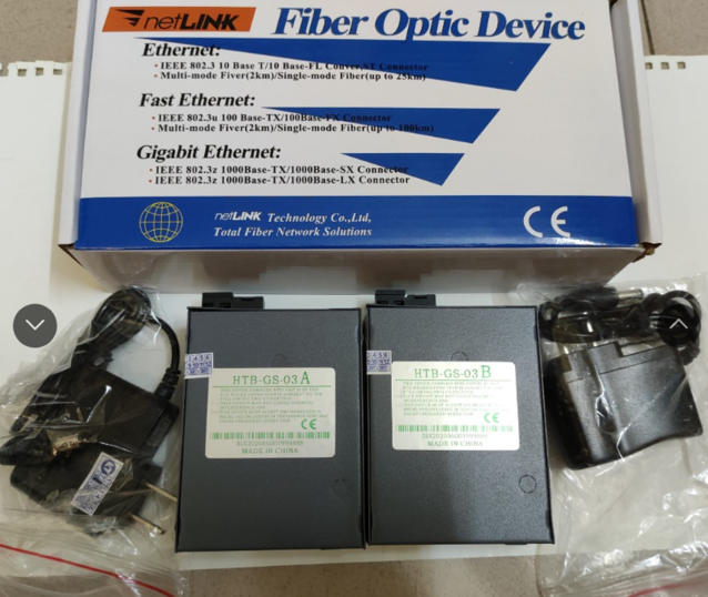 Bộ chuyển đổi quang điện netlink htb-gs-03/ab single fiber 1gbps