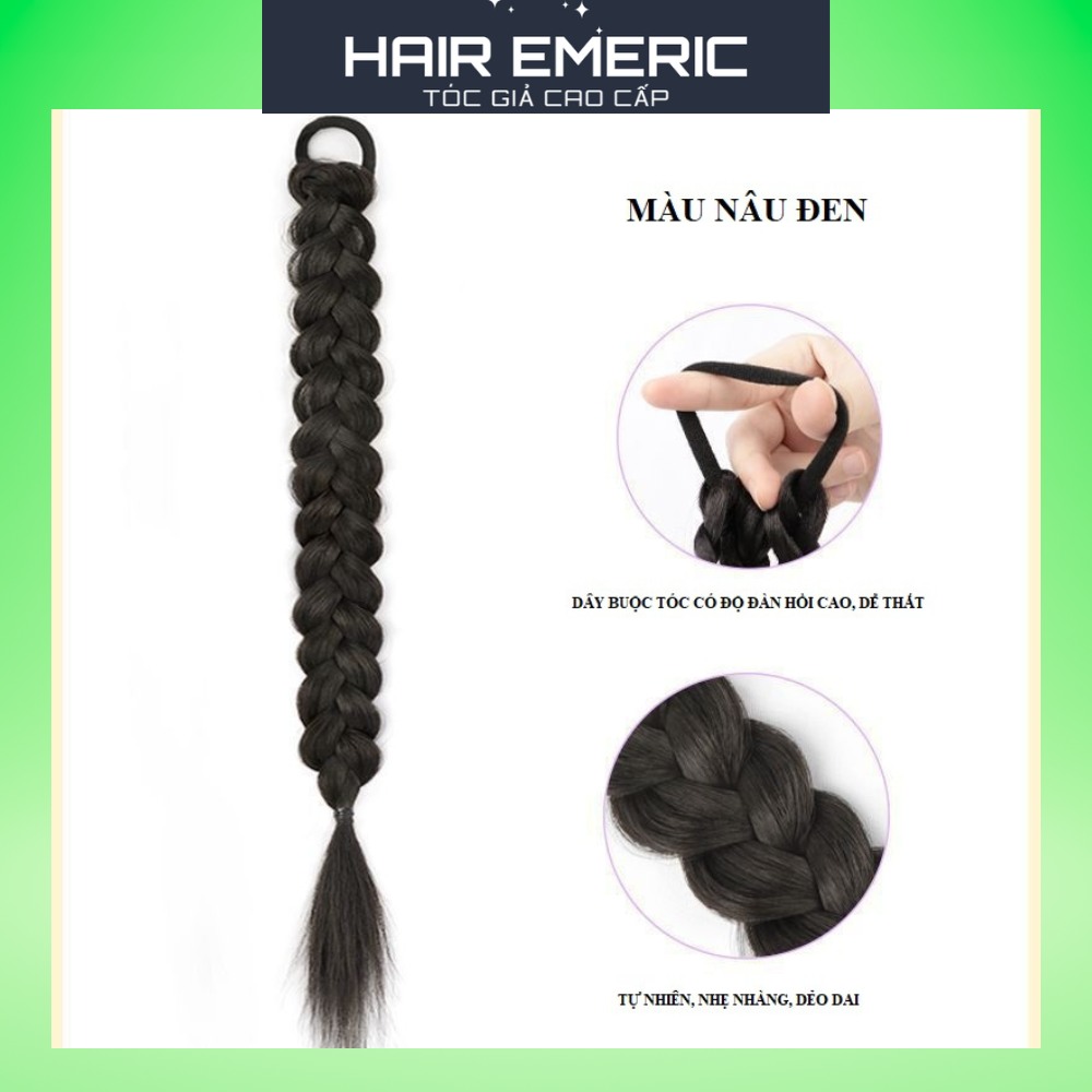 Tóc giả thắt bím đuôi ngựa, tóc tết đuôi sam Emeric