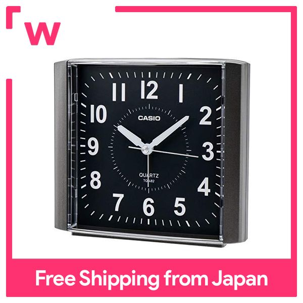 CASIO alarm clock black standard with analog electronic sound alarm