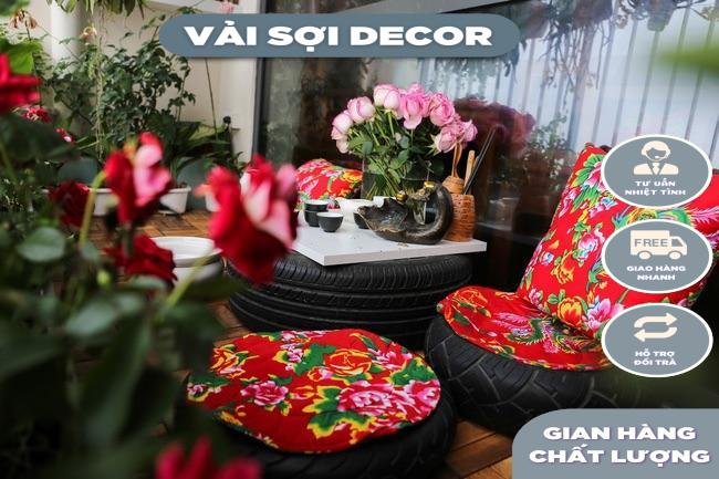 Vải kaki hoa đào chất đẹp khổ 1,6m