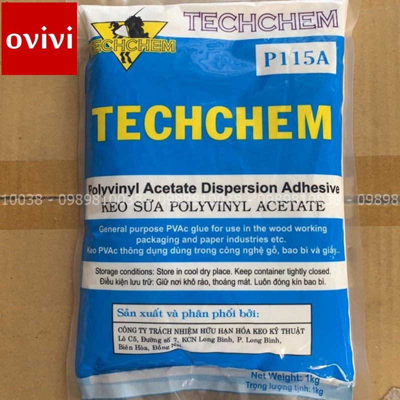 Keo sữa dán giấy dán tường ATM TECHCHEM latex làm slime dán sàn gỗ vải siêu dính bịch túi 1kg pha sẵn