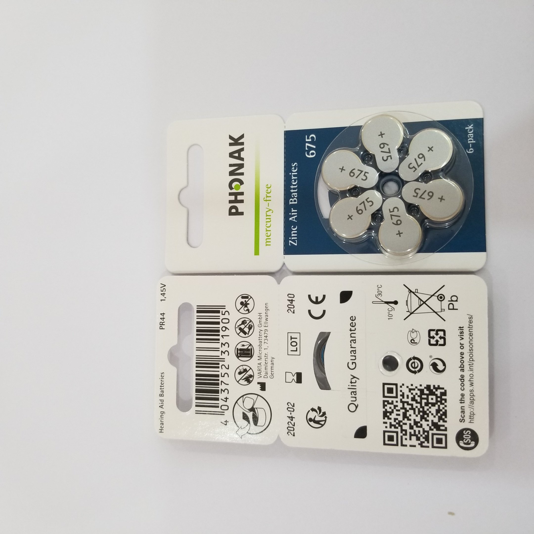 Pin máy trợ thính Phonak (chính hãng của Đức) size 10-13-312-675.