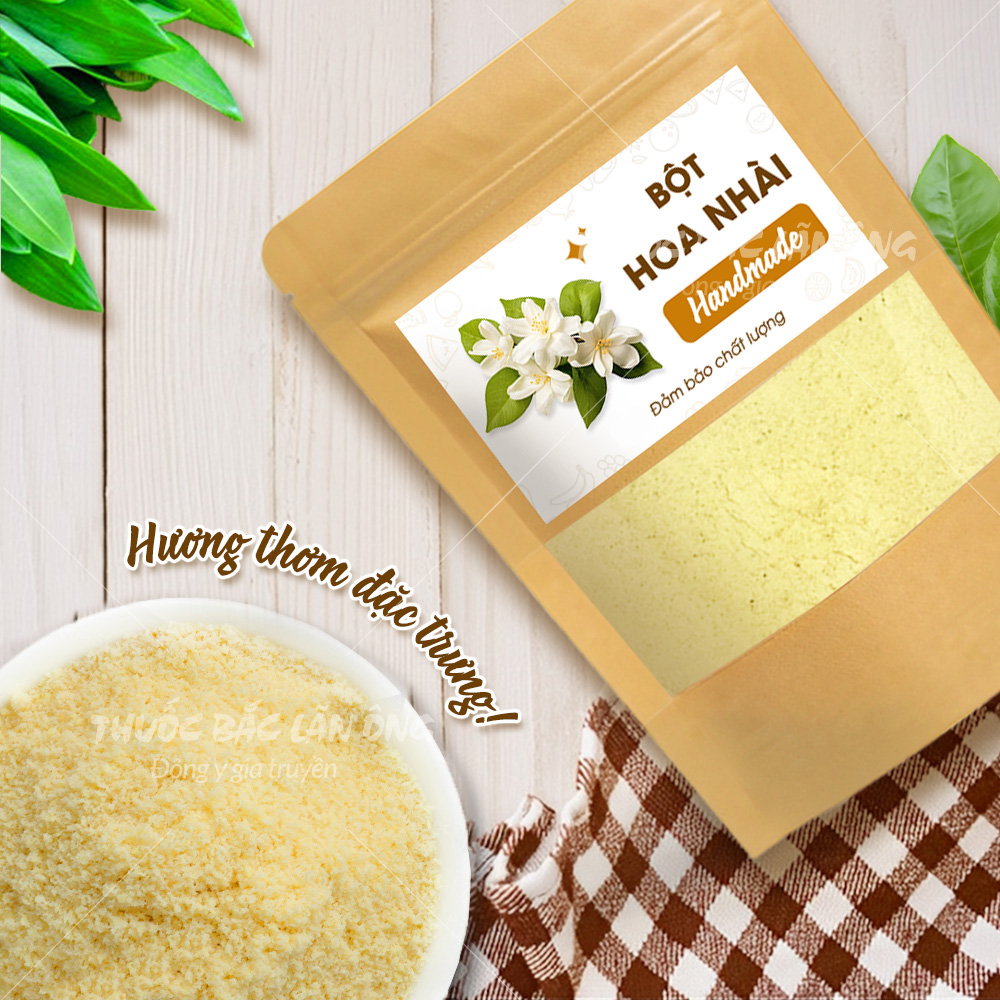 Bột hoa nhài 500g, bột hoa lài, nguyên chất, thơm mịn, dùng pha uống, đắp mặt dưỡng da - Lãn Ông