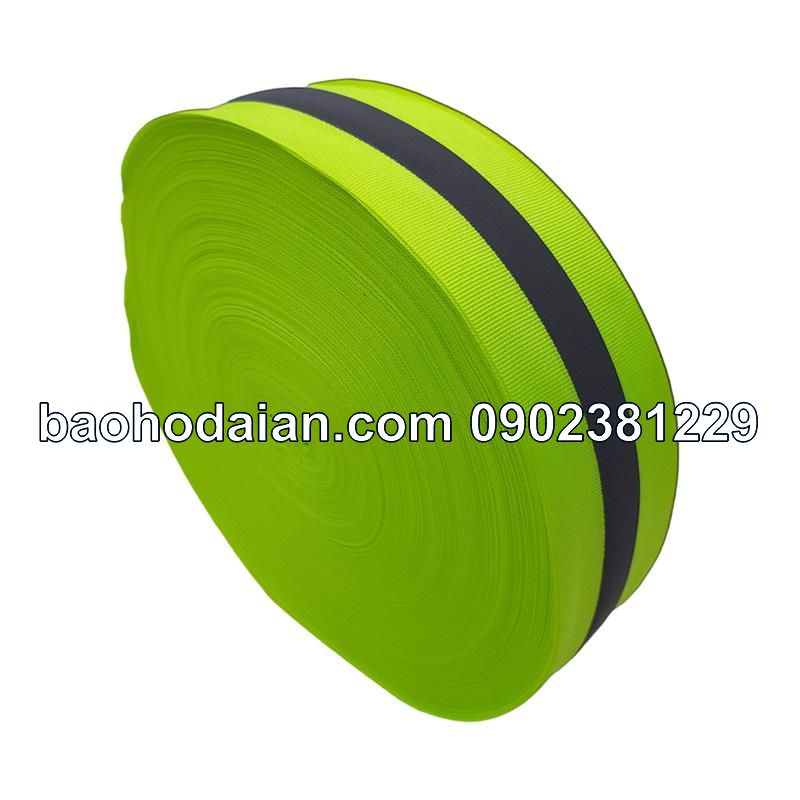 Cuộn dây phản quang vải màu xanh lá cảnh báo