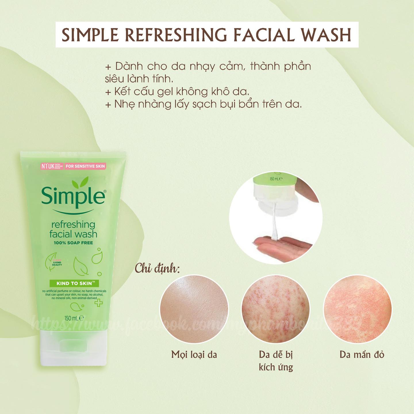 Sữa Rửa Mặt Simple Dưỡng Ẩm 150ml