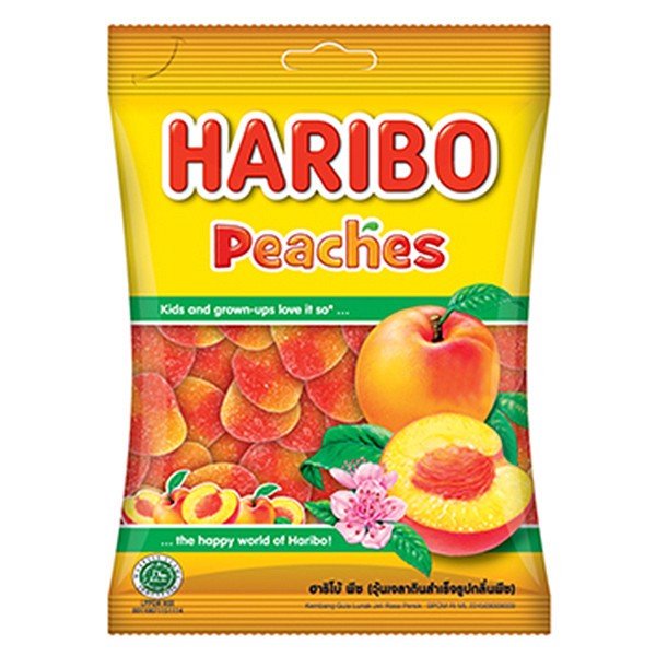 Kẹo dẻo Haribo đào “PEACHES” – gói 80g