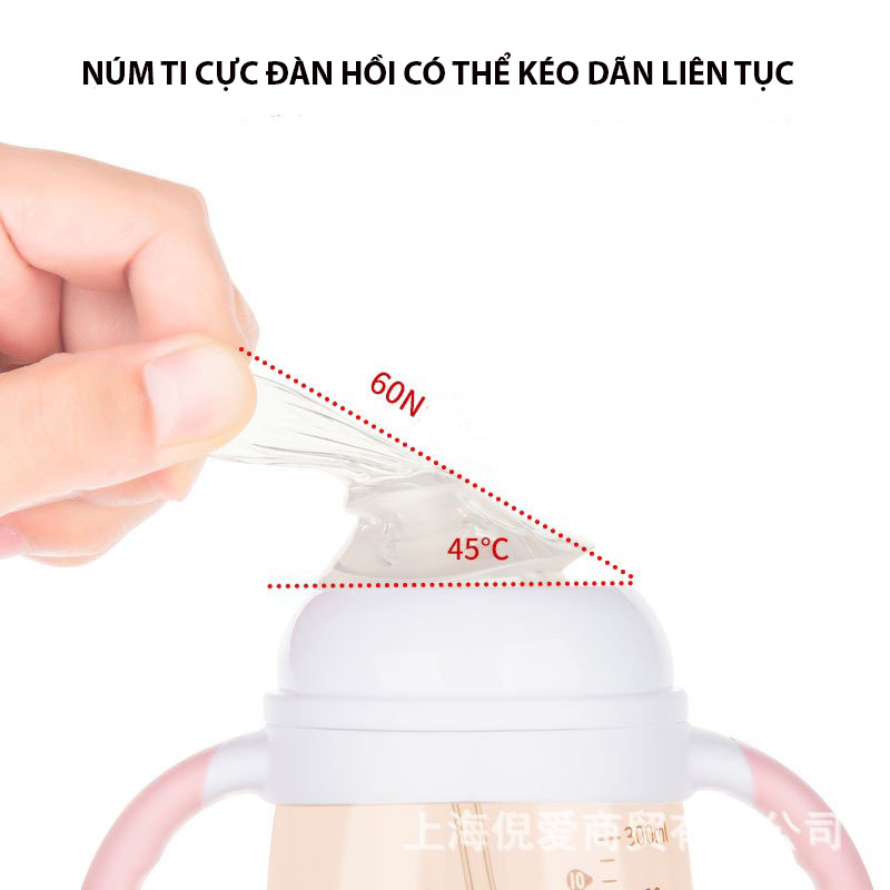 Bình Sữa PPSU hình mèo Kitty 240ML/300ML Cổ Rộng