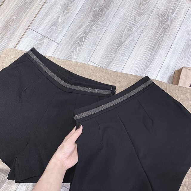Quần short nữ lưng cao Doloxi ống rộng cạp nhũ kim sa đẹp Q690