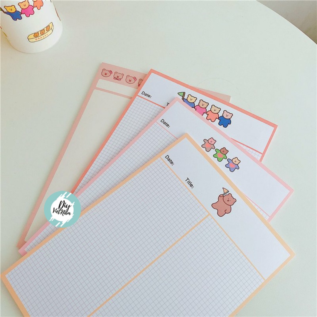 [HCM]GIẤY NOTE Ô GẤU NÂU