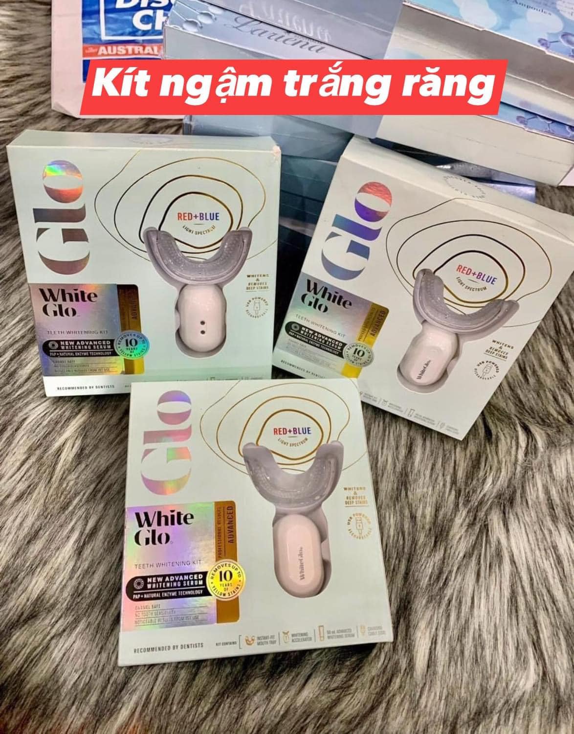 Bộ làm trắng răng White Glo White Accelerator Blue Light Teeth Úc