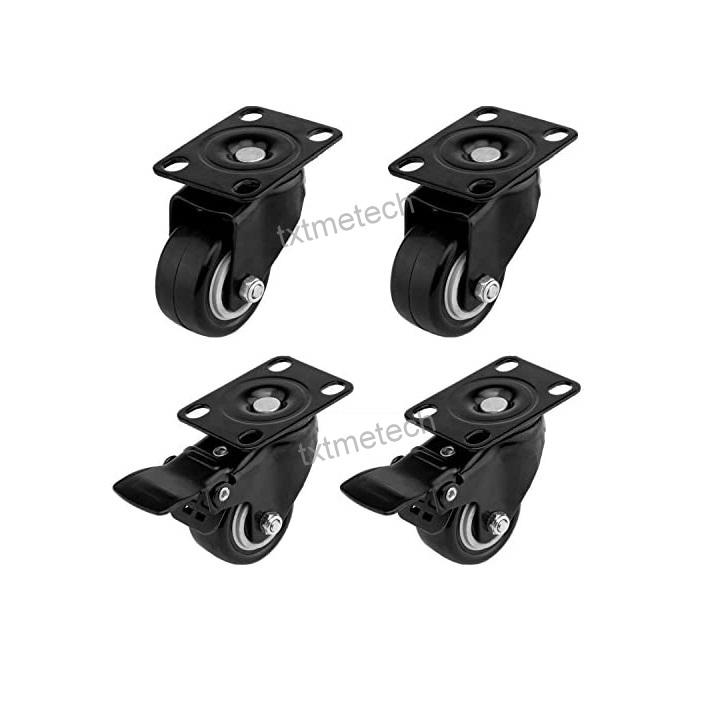 Bộ 4 bánh xe loa kéo (2 bánh xoay, 2 bánh xoay có phanh)