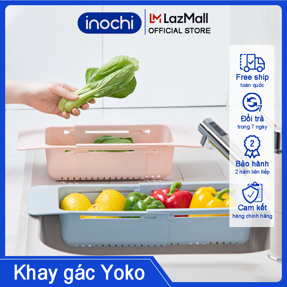 Khay gác bồn rửa Yoko Inochi - khay gác bồn rửa chén - khay lọc bồn rửa - rổ gác bồn rửa - khay rút gọn - rổ rút gọn - rổ gấp gọn
