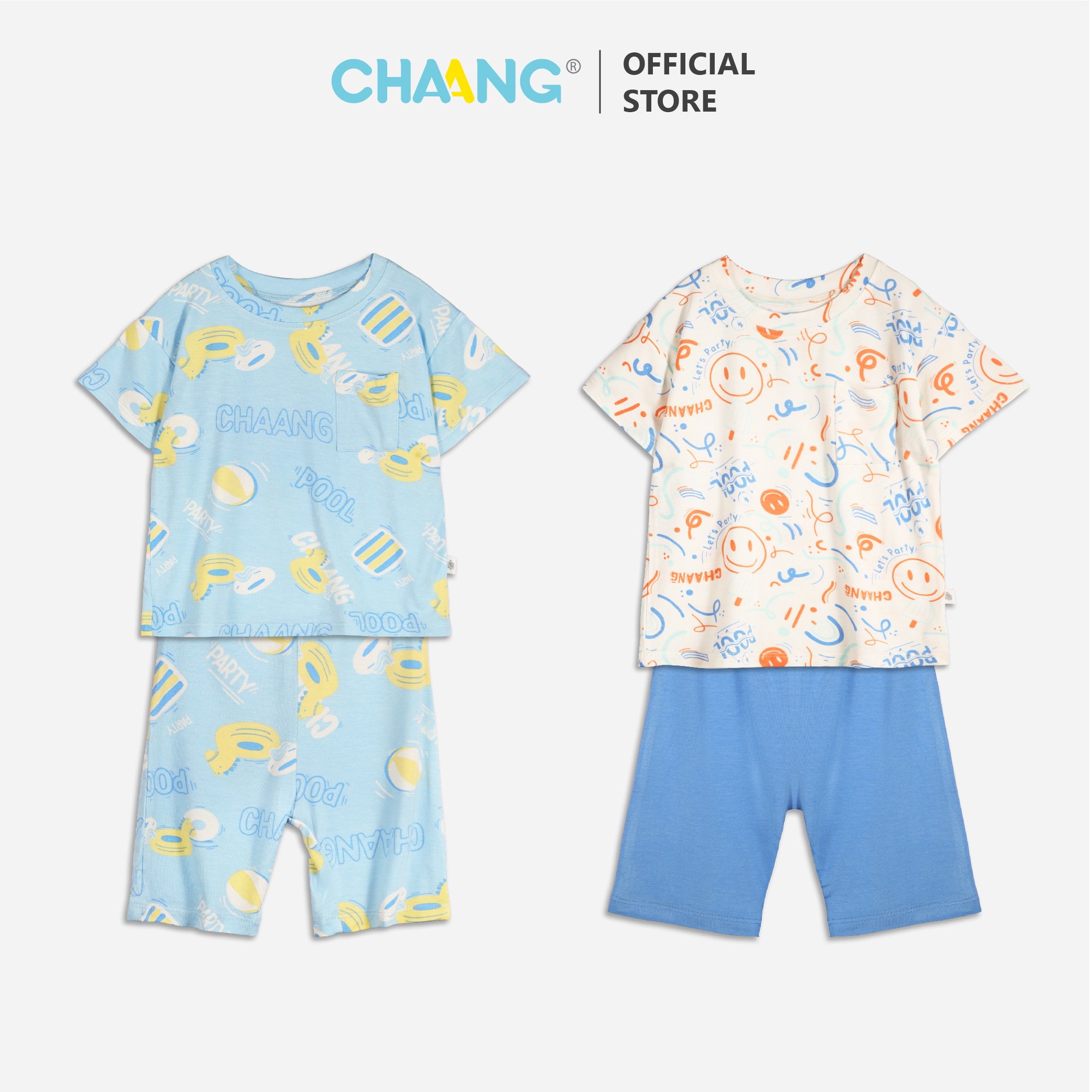 [CHAANG] Bộ cộc túi ngực bé trai Pool Chaang